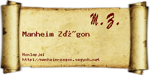 Manheim Zágon névjegykártya